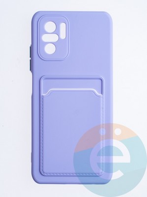 Накладка силиконовая Winter с кардхолдером для Poco M5S/Redmi Note 10 4G/10S сиреневая - фото 64397