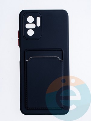 Накладка силиконовая Winter с кардхолдером для Poco M5S/Redmi Note 10 4G/10S черная - фото 64398