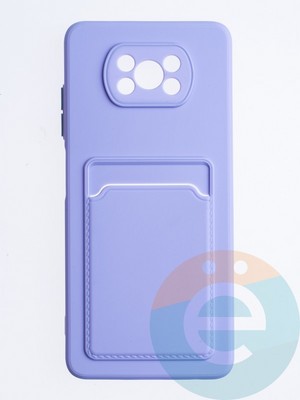 Накладка силиконовая Winter с кардхолдером для Poco X3/X3 Pro сиреневая - фото 64407