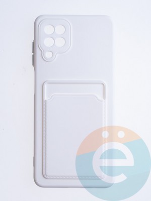 Накладка силиконовая Winter с кардхолдером для Samsung Galaxy A12 белая - фото 64410