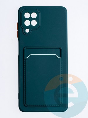 Накладка силиконовая Winter с кардхолдером для Samsung Galaxy A12 зеленая - фото 64412