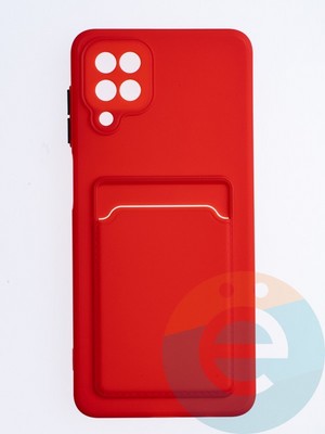 Накладка силиконовая Winter с кардхолдером для Samsung Galaxy A12 красная - фото 64414