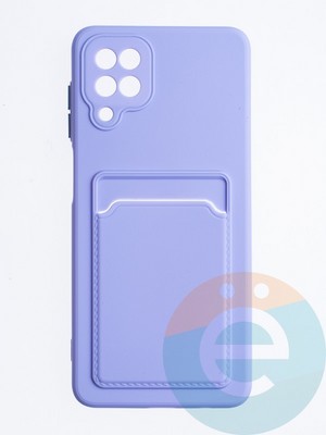 Накладка силиконовая Winter с кардхолдером для Samsung Galaxy A12 сиреневая - фото 64421