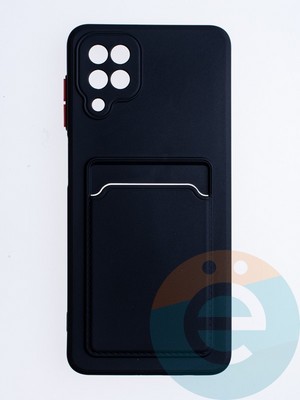 Накладка силиконовая Winter с кардхолдером для Samsung Galaxy A12 черная - фото 64422