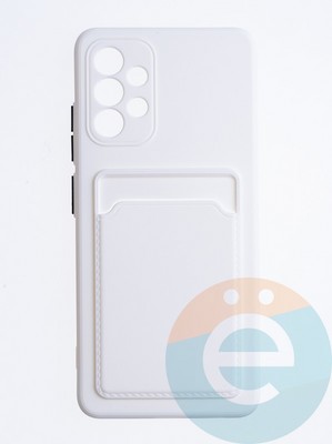 Накладка силиконовая Winter с кардхолдером для Samsung Galaxy A32 4G белая - фото 64425