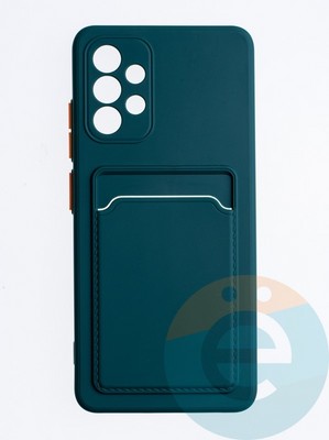 Накладка силиконовая Winter с кардхолдером для Samsung Galaxy A32 4G зеленая - фото 64426