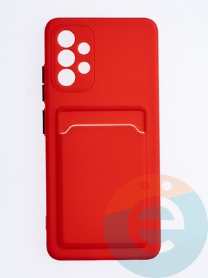 Накладка силиконовая Winter с кардхолдером для Samsung Galaxy A32 4G красная - фото 64428