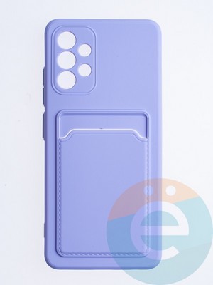 Накладка силиконовая Winter с кардхолдером для Samsung Galaxy A32 4G сиреневая - фото 64433