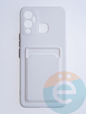 Накладка силиконовая Winter с кардхолдером для Infinix Hot 12 Play белая - фото 64436