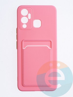 Накладка силиконовая Winter с кардхолдером для Infinix Hot 12 Play розовая - фото 64444