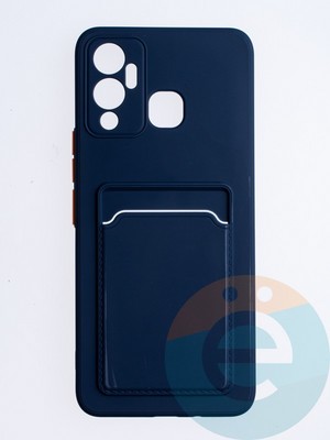 Накладка силиконовая Winter с кардхолдером для Infinix Hot 12 Play синяя - фото 64446