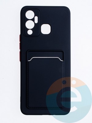 Накладка силиконовая Winter с кардхолдером для Infinix Hot 12 Play черная - фото 64451