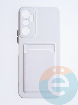 Накладка силиконовая Winter с кардхолдером для Infinix Hot 20 4G белая - фото 64452