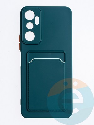 Накладка силиконовая Winter с кардхолдером для Infinix Hot 20 4G зеленая - фото 64453