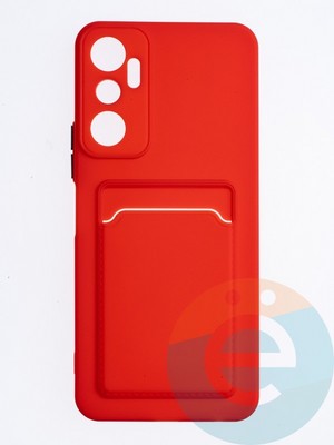 Накладка силиконовая Winter с кардхолдером для Infinix Hot 20 4G красная - фото 64455