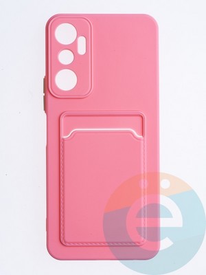Накладка силиконовая Winter с кардхолдером для Infinix Hot 20 4G розовая - фото 64456