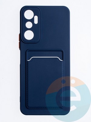 Накладка силиконовая Winter с кардхолдером для Infinix Hot 20 4G синяя - фото 64458