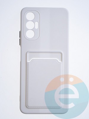 Накладка силиконовая Winter с кардхолдером для Tecno Pova 3 белая - фото 64466