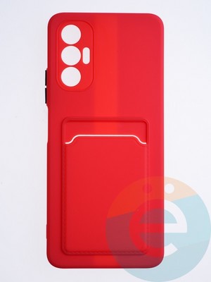 Накладка силиконовая Winter с кардхолдером для Tecno Pova 3 красная - фото 64468