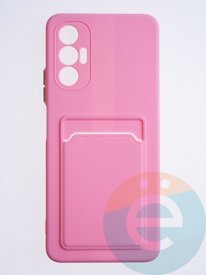 Накладка силиконовая Winter с кардхолдером для Tecno Pova 3 розовая - фото 64470