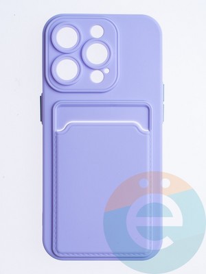 Накладка силиконовая Winter с кардхолдером для Apple iPhone 15 Pro сиреневая - фото 64602