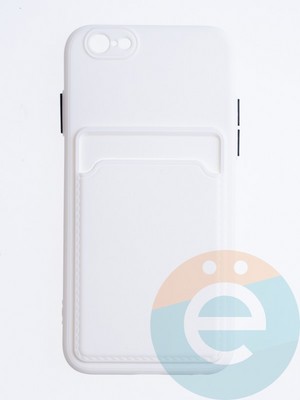 Накладка силиконовая Winter с кардхолдером для Apple iPhone 6/6S белая - фото 64610