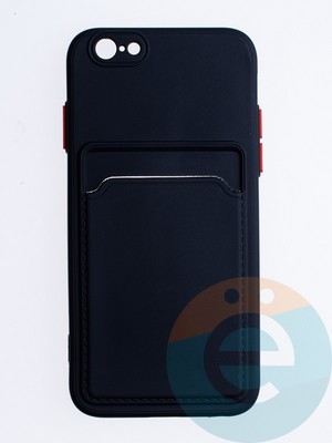 Накладка силиконовая Winter с кардхолдером для Apple iPhone 6/6S черная - фото 64634