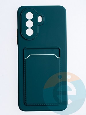 Накладка силиконовая Winter с кардхолдером для Huawei Nova Y70 зеленая - фото 64642