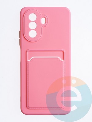 Накладка силиконовая Winter с кардхолдером для Huawei Nova Y70 розовая - фото 64650