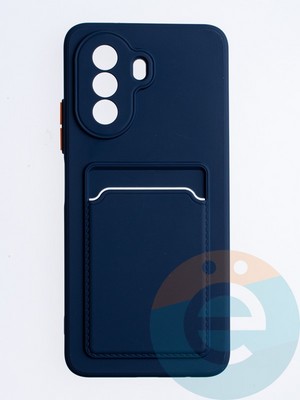 Накладка силиконовая Winter с кардхолдером для Huawei Nova Y70 синяя - фото 64654