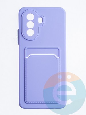 Накладка силиконовая Winter с кардхолдером для Huawei Nova Y70 сиреневая - фото 64658