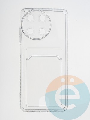 Накладка силиконовая с кардхолдером для Realme 11 прозрачная - фото 64789