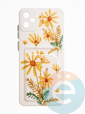 Накладка силиконовая Summer с кардхолдером для Samsung Galaxy A05 бежевая - фото 64817