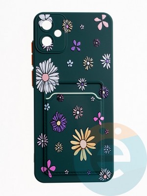 Накладка силиконовая Summer с кардхолдером для Samsung Galaxy A05 зеленая - фото 64818