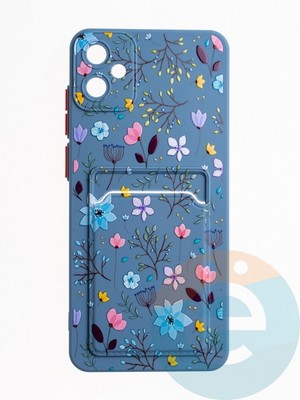 Накладка силиконовая Summer с кардхолдером для Samsung Galaxy A05 синяя - фото 64820