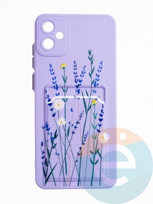 Накладка силиконовая Summer с кардхолдером для Samsung Galaxy A05 сиреневая - фото 64821