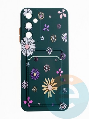 Накладка силиконовая Summer с кардхолдером для Samsung Galaxy A05S зеленая - фото 64828