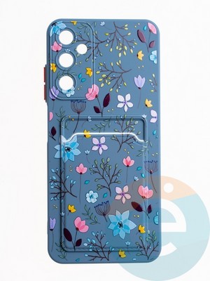 Накладка силиконовая Summer с кардхолдером для Samsung Galaxy A05S синяя - фото 64830