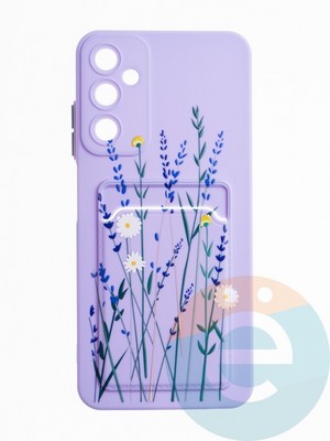 Накладка силиконовая Summer с кардхолдером для Samsung Galaxy A05S сиреневая - фото 64831
