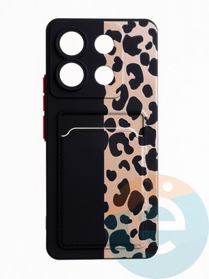 Накладка силиконовая Summer с кардхолдером для Xiaomi Redmi Note 13 Pro черная - фото 64842