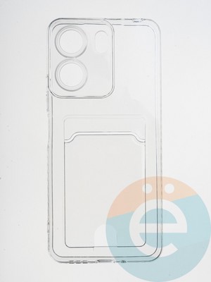 Накладка силиконовая с кардхолдером для Xiaomi Redmi 13C прозрачная - фото 64867