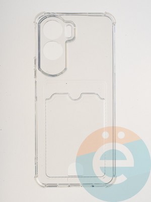 Накладка силиконовая с кардхолдером и усиленными углами для Huawei Honor 90 Lite прозрачная - фото 64870