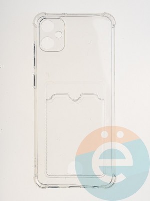 Накладка силиконовая с кардхолдером и усиленными углами для Samsung Galaxy A05 прозрачная - фото 64873