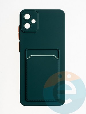 Накладка силиконовая Winter с кардхолдером для Samsung Galaxy A05 зеленая - фото 64883