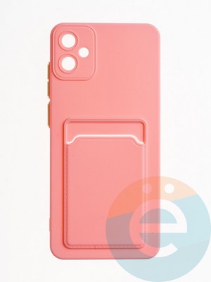 Накладка силиконовая Winter с кардхолдером для Samsung Galaxy A05 розовая - фото 64886