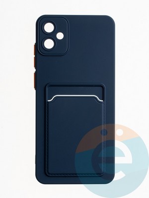 Накладка силиконовая Winter с кардхолдером для Samsung Galaxy A05 синяя - фото 64887