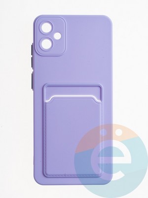 Накладка силиконовая Winter с кардхолдером для Samsung Galaxy A05 сиреневая - фото 64888