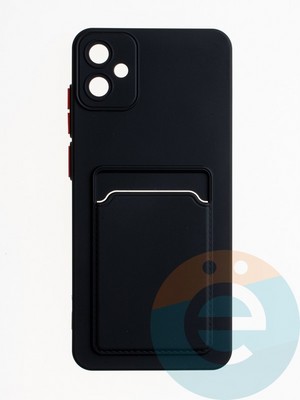 Накладка силиконовая Winter с кардхолдером для Samsung Galaxy A05 черная - фото 64890