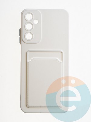 Накладка силиконовая Winter с кардхолдером для Samsung Galaxy A05S белая - фото 64892