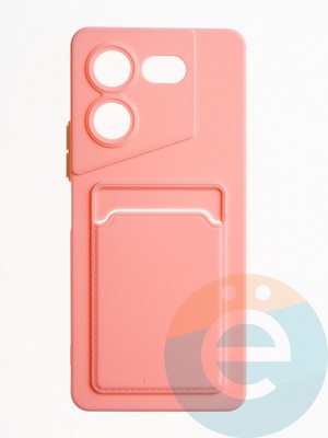 Накладка силиконовая Winter с кардхолдером для Tecno Pova 5 Pro розовая - фото 64915